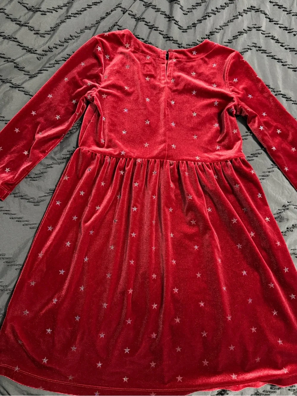 GAP Girls Red Velvet Dress with Silver Star Accents